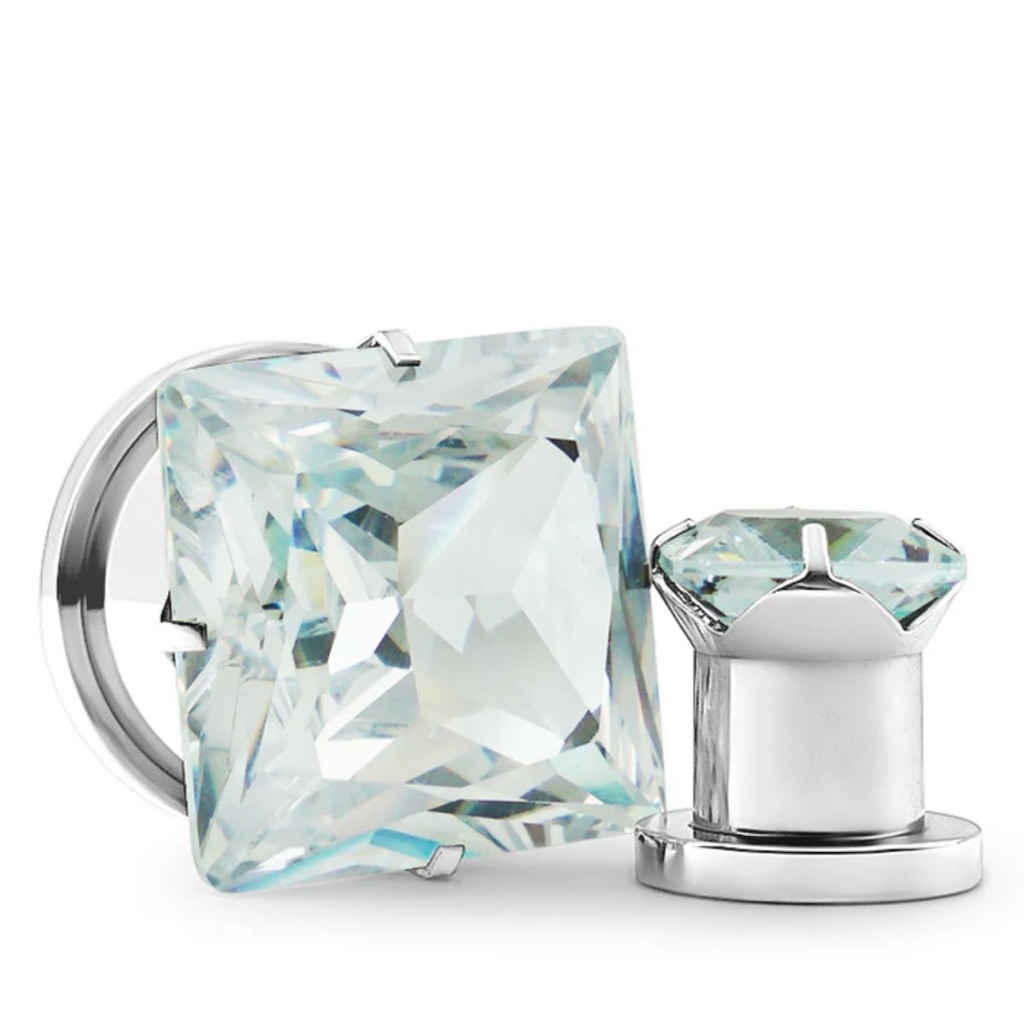 Clear Cz Gem Diamond Stud Plugs